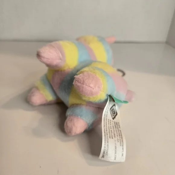 Amuse Alpacasso Alpaca Llama Rainbow Keychain Clip On Plush Stuffed Animal Mini - Picture 4 of 5